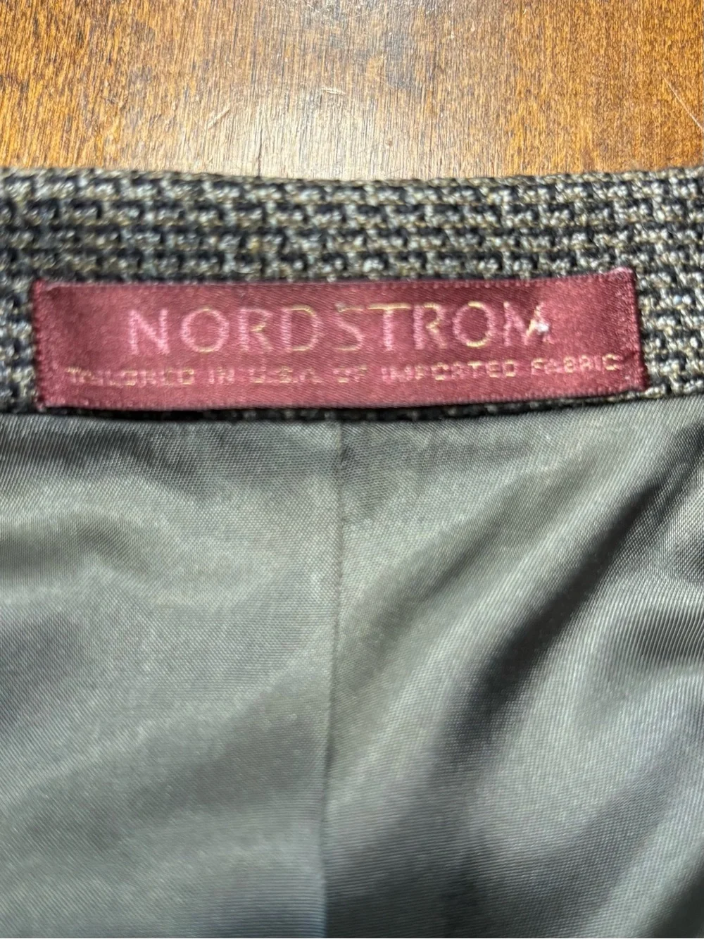 Nordstrom Men’s 44L Silk Wool Blend Blazer Brown Gray Textured Sport Coat